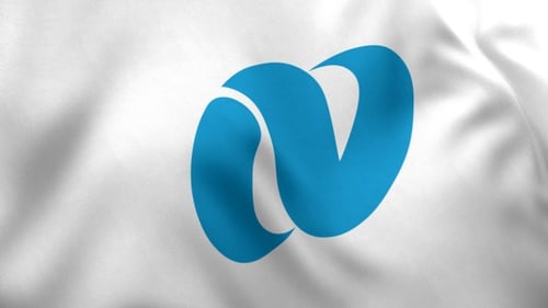 Realistic Waving Flag with Modern Corporate Logo