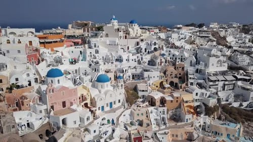Vista aérea de la ciudad de Oia, Santorini