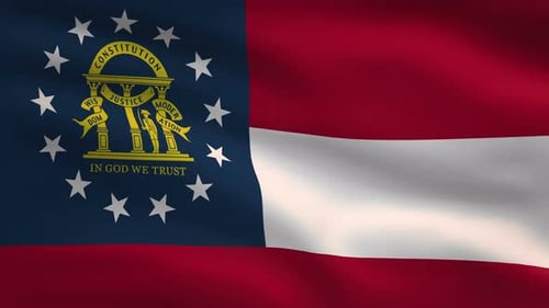 Animated Waving Flag of Georgia State