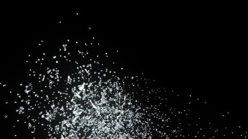 Realistic Water Splash Fluid Effect on Black