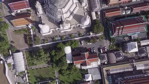 Temples Aerial View in Bangkok in Thailand