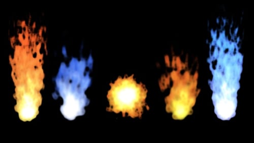 Animated Fire and Blue Flame VFX Elements