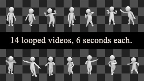 3D Stick Figure Animation Pack: Diverse Actions and Poses