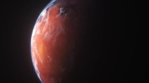 Stunning 3D Animation of the Planet Mars Rotating in Space