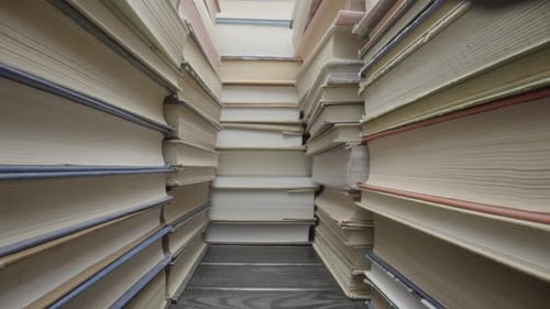 Stacks of Books Close to the Floor