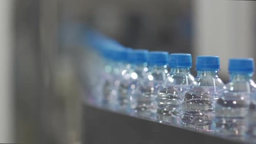 Conveyor Line with Plastic Bottles