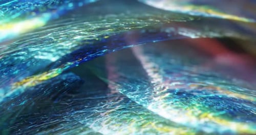 Colorful Abstract Fluid Lines with Glowing Particles