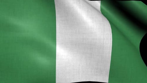 Realistic Waving Nigerian Flag Animation