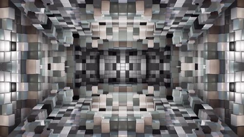 Abstract Geometric Cube Tunnel Loop Background