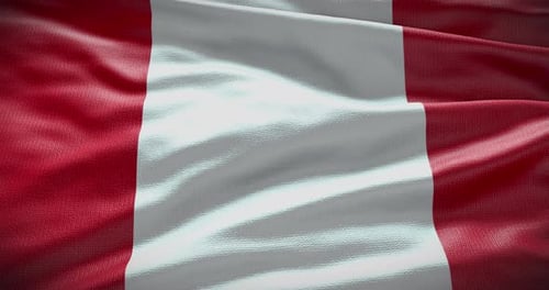 Seamless Loop of Waving Peru Flag with Fabric Texture