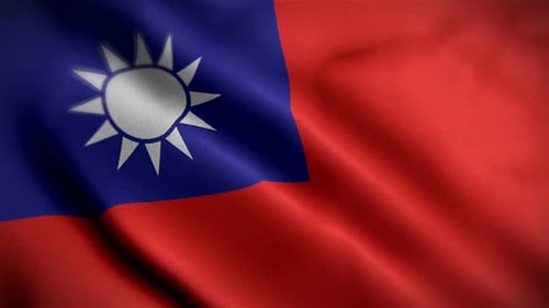Realistic Waving Flag of Taiwan Loop Animation