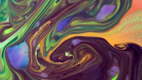 Abstract Colorful Paint Ink Diffusion Galactic Movement 2