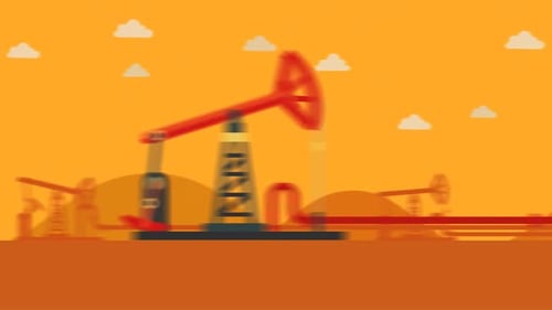 Oil Industry Production and Transportation in Flat Design Animation