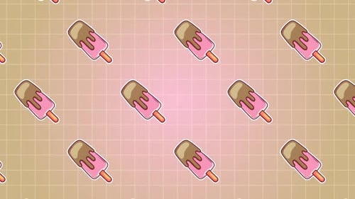 Animated Delicious Ice Cream Bar Looping Pattern