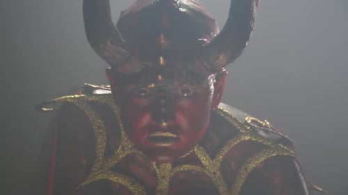 Fantasy Character with Horns and Dramatic Makeup