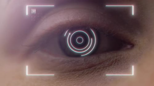 Eye Scan with Technology Graphics