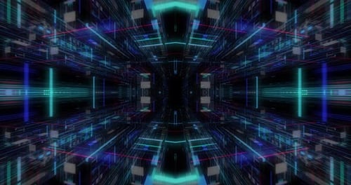 Nahtlose Schleife mit abstraktem futuristischem technischem Hintergrund