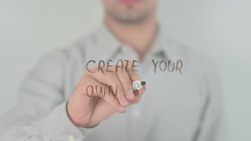 Hand Writing Create Your Own Story on Glass