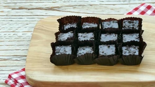 Delicious Chocolate Brownies on a Cutting Board