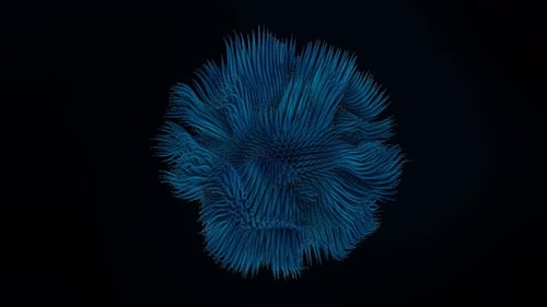 animation abstraite de lignes organiques. Couleur bleue 4K