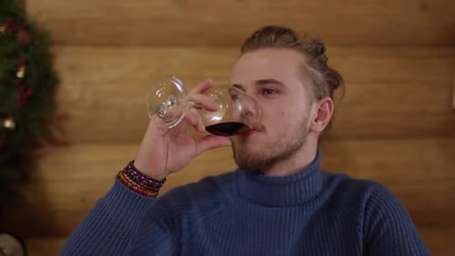 Man drinking wine