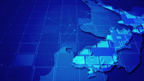 Global Digital Network Map Technology Background Animation