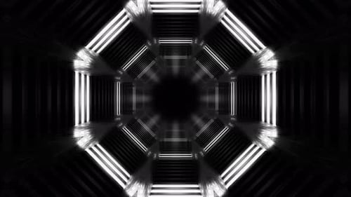 White Futuristic Tunnel Loop 4K
