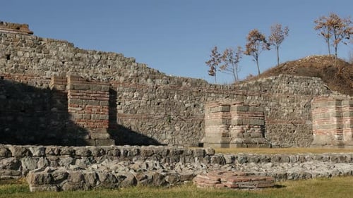 GAMZIGRAD, SERBIA - DECEMBER 25, 2017 Ancient Roman palaces and temples of Felix Romuliana built by