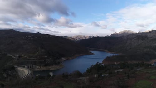 River and Mountains Aerial View
