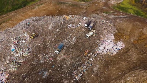 Dump of Household Garbage, Landfill Aerial View