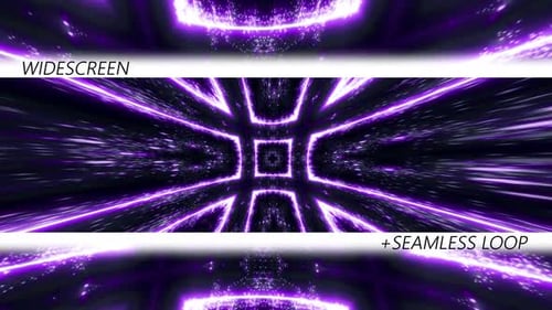 Futuristic Purple Neon Light Tunnel Seamless Loop
