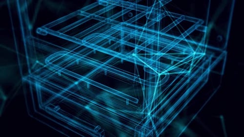 Modern Household Kitchen Oven Hologram Close Up Hd
