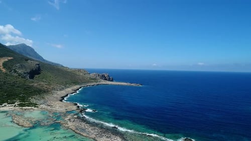 Aerial View Sea Bay on the Island