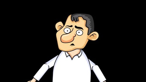 Animated Cartoon Character Shrugging and Showing Confusion