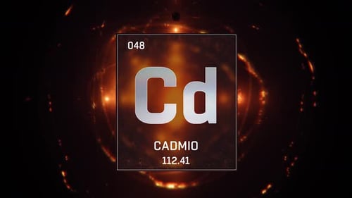 Futuristic Cadmium Periodic Table Element Display