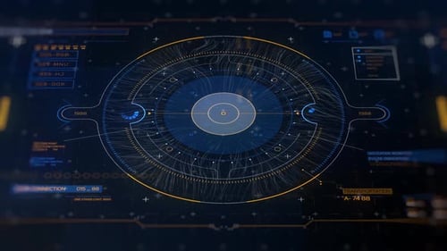 Futuristic Digital HUD Interface Data Screen Animation