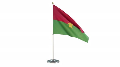 Burkina Faso National Flag Waving Animation