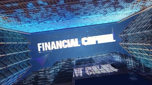 Digital Skyscrapers Business Word Financial Capital