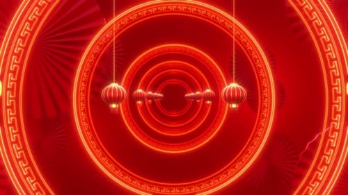 Chinese lanterns flew forward like a tunnel. to celebrate the Chinese New Year