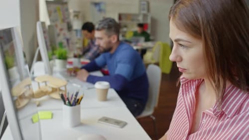 Concentrated Business People Working in Office