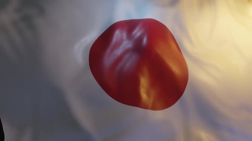 Realistic Japan Flag Waving Seamless Loop