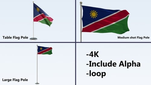 Flaggenmast-Set mit 4K-Schlaufen