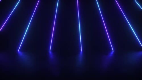 Animated Neon Light Beams Abstract Loop Background