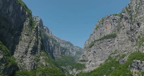 aerial view of canyon and mountains