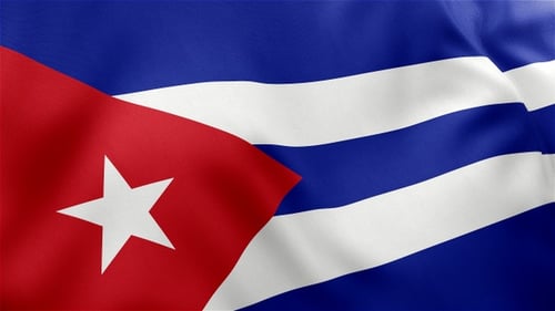 Realistic Waving Cuban Flag Animation Loop