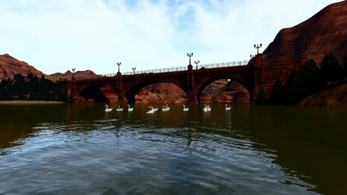 Bridge and River Landscape