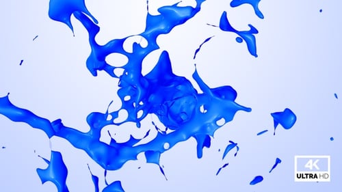 Dynamic Blue Liquid Paint Splash Reveal