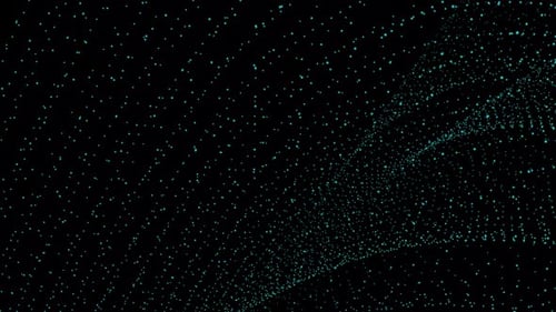 cyan color particle wave background animation. Vd 1054