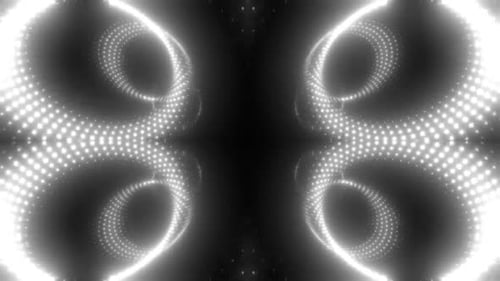 Abstract White Glowing Dots Tunnel Loop Background