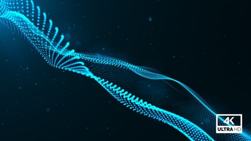 Light Blue Abstract Particle Wave Background Loop V2